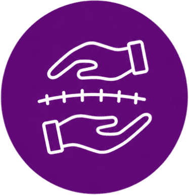 Scar massage logo purple circle